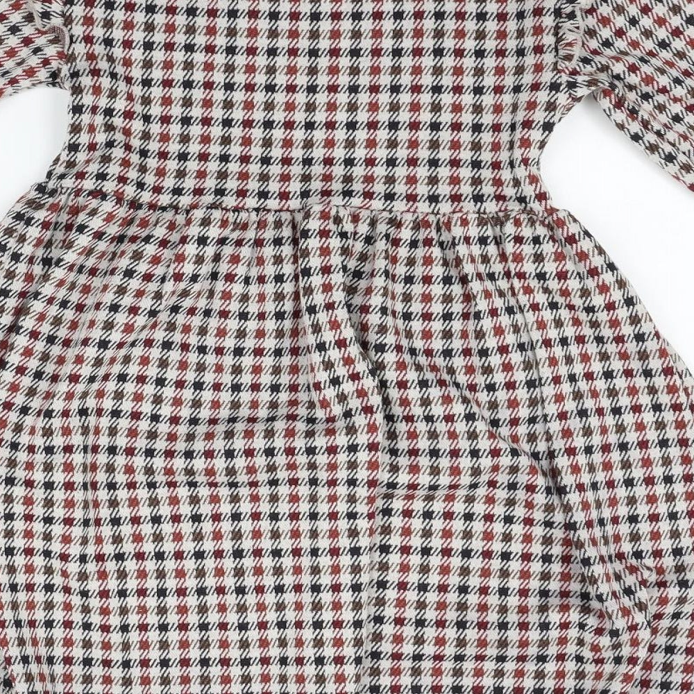 George Girls Red Check  Fit & Flare  Size 6-7 Years
