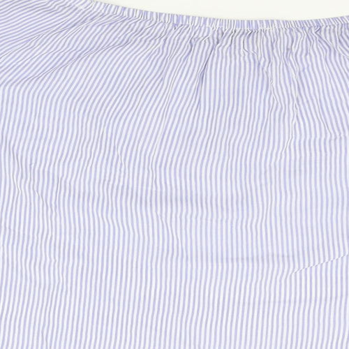 Made in Italy Womens Blue Striped   Blouse Size XL