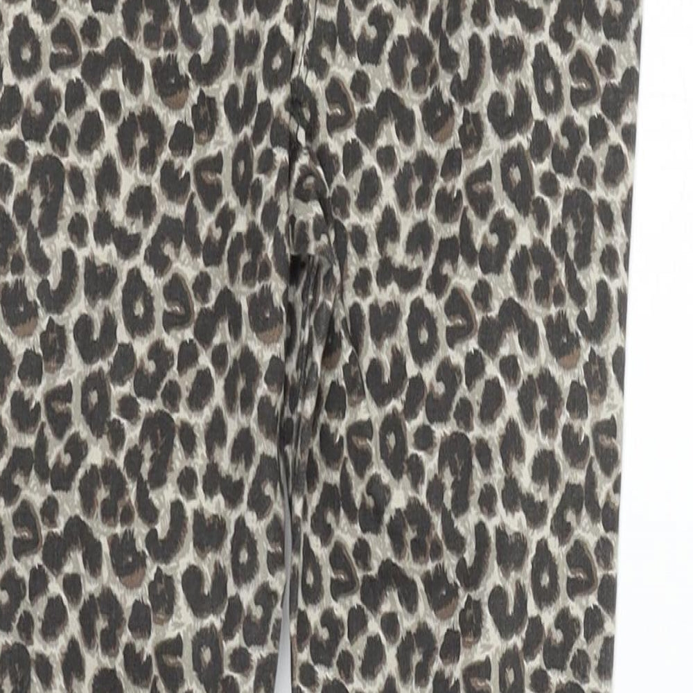 George Girls Beige Animal Print  Jegging Trousers Size 7-8 Years
