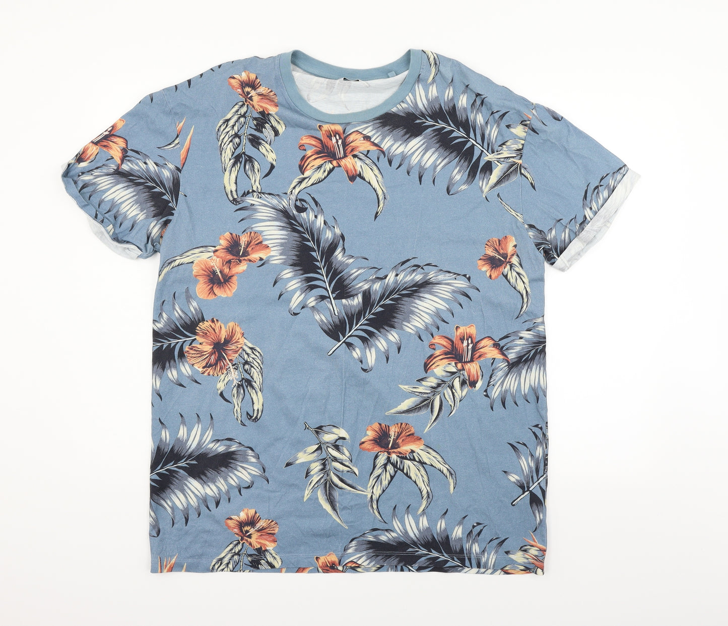 NEXT Mens Blue Floral   T-Shirt Size 2XL