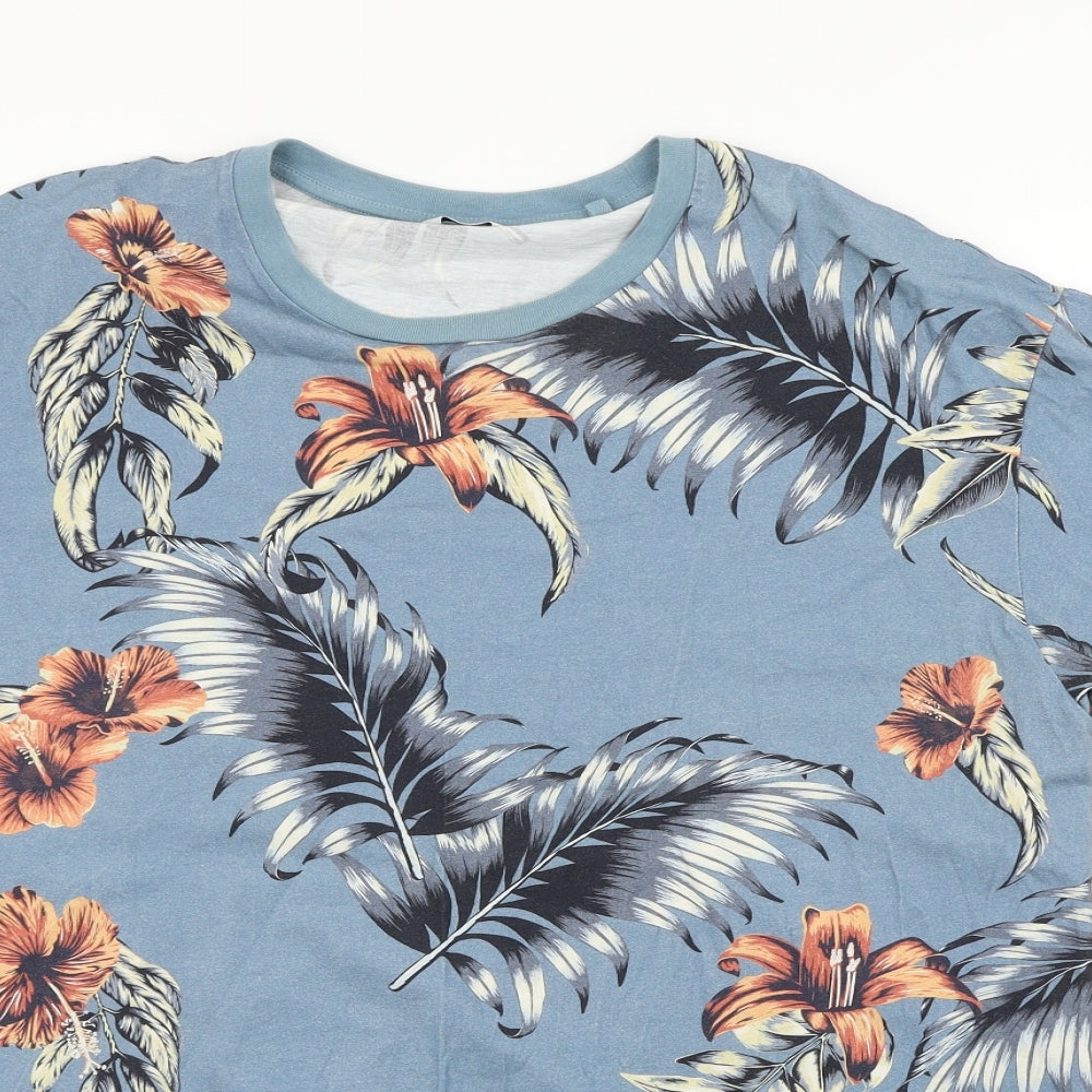 NEXT Mens Blue Floral   T-Shirt Size 2XL