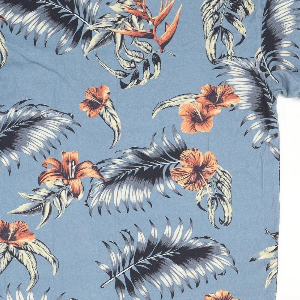 NEXT Mens Blue Floral   T-Shirt Size 2XL