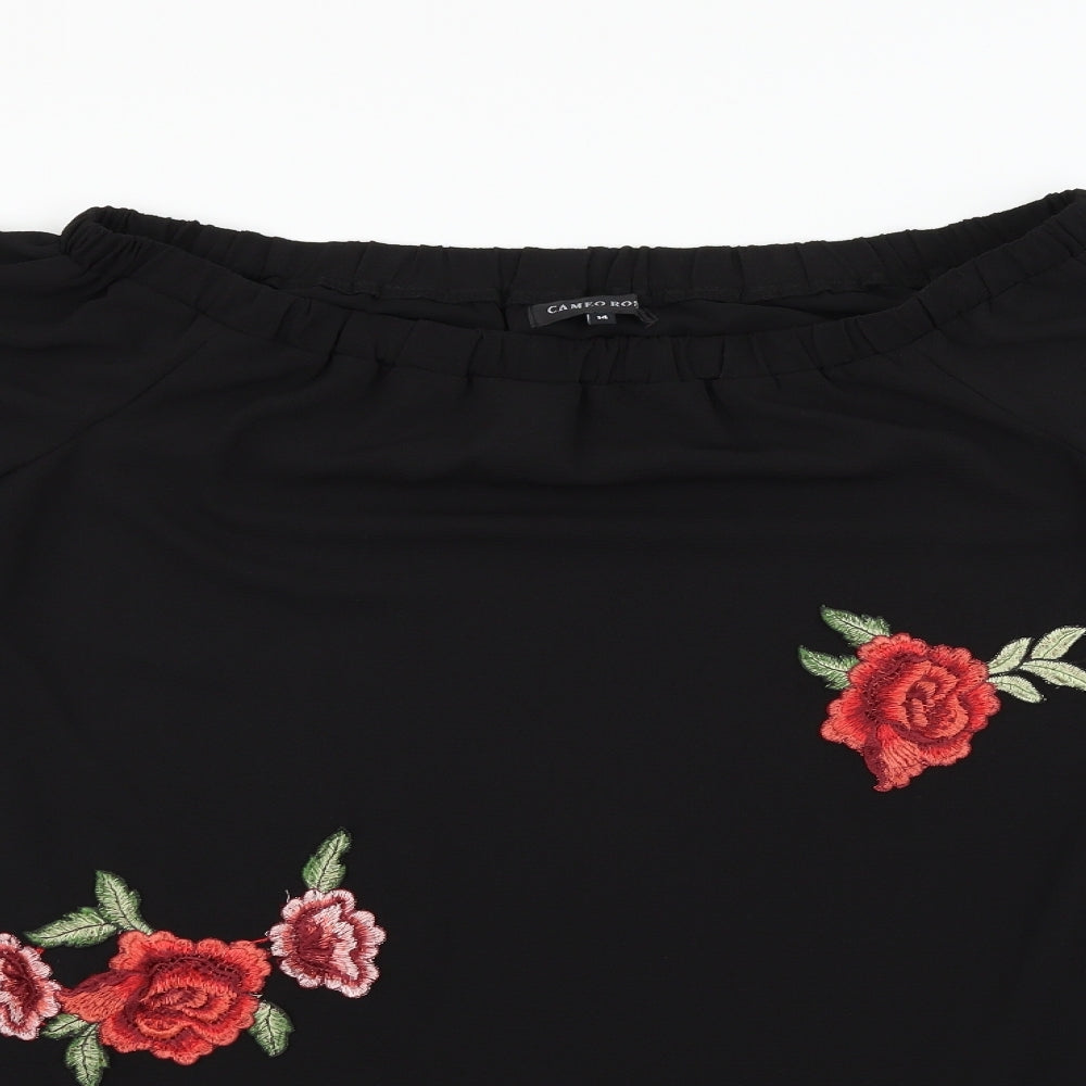 camea rose Womens Black   T-Shirt Dress  Size 14  - rose