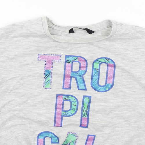 George Girls Grey   Basic T-Shirt Size 5-6 Years  - tro pi cal