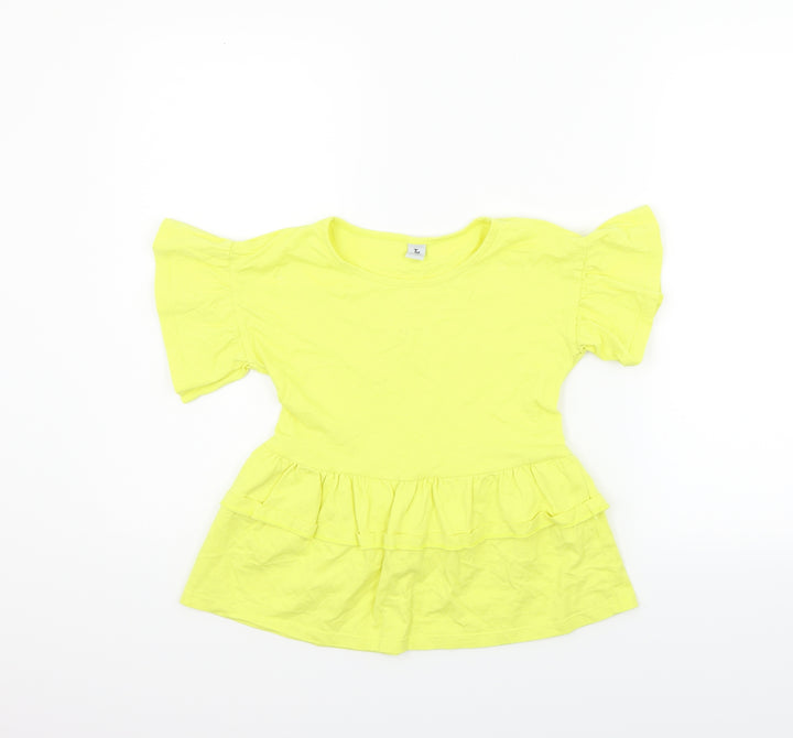 TU Girls Yellow   Basic T-Shirt Size 9 Years