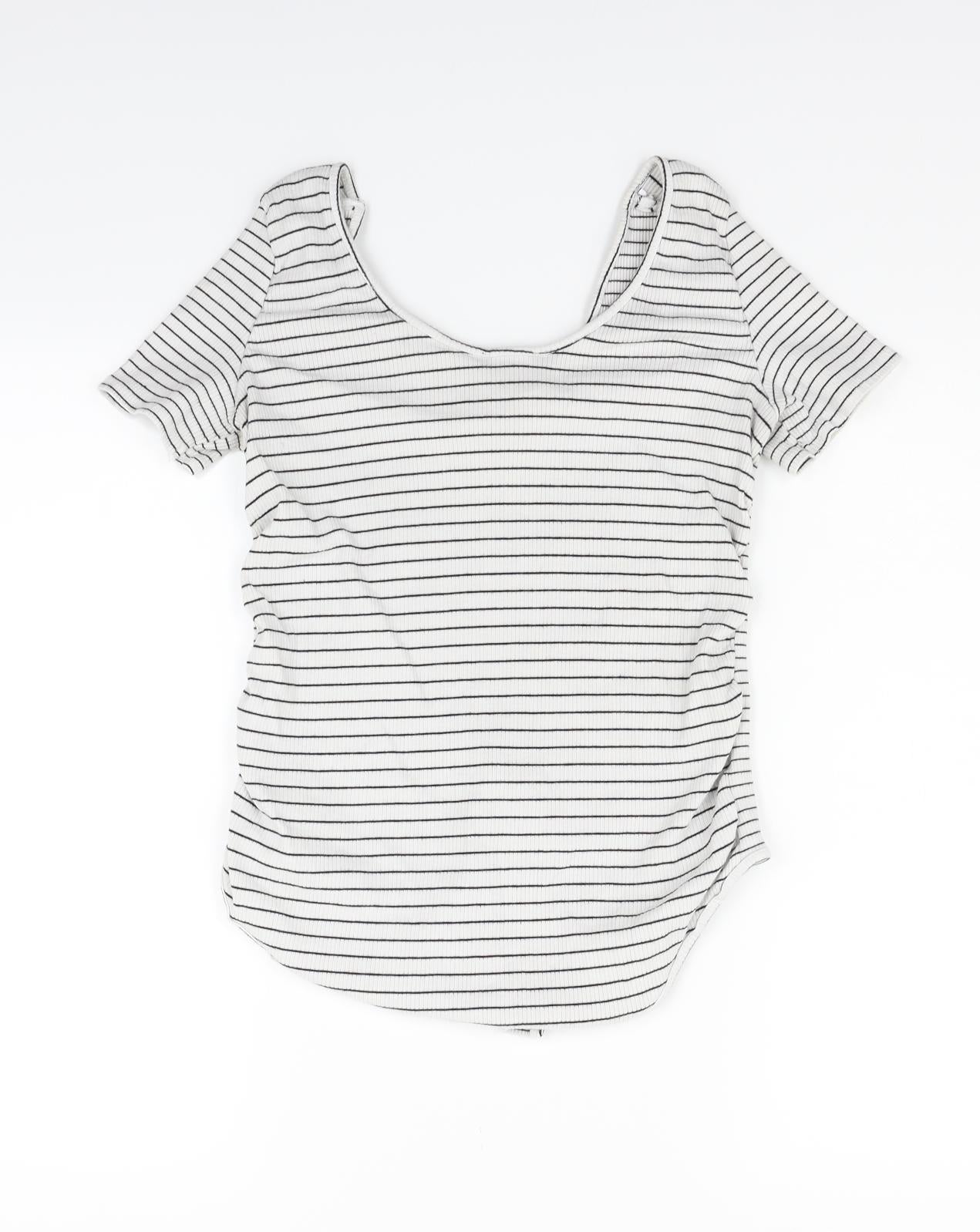New Look Womens White Striped  Jumpsuit One-Piece Size 22