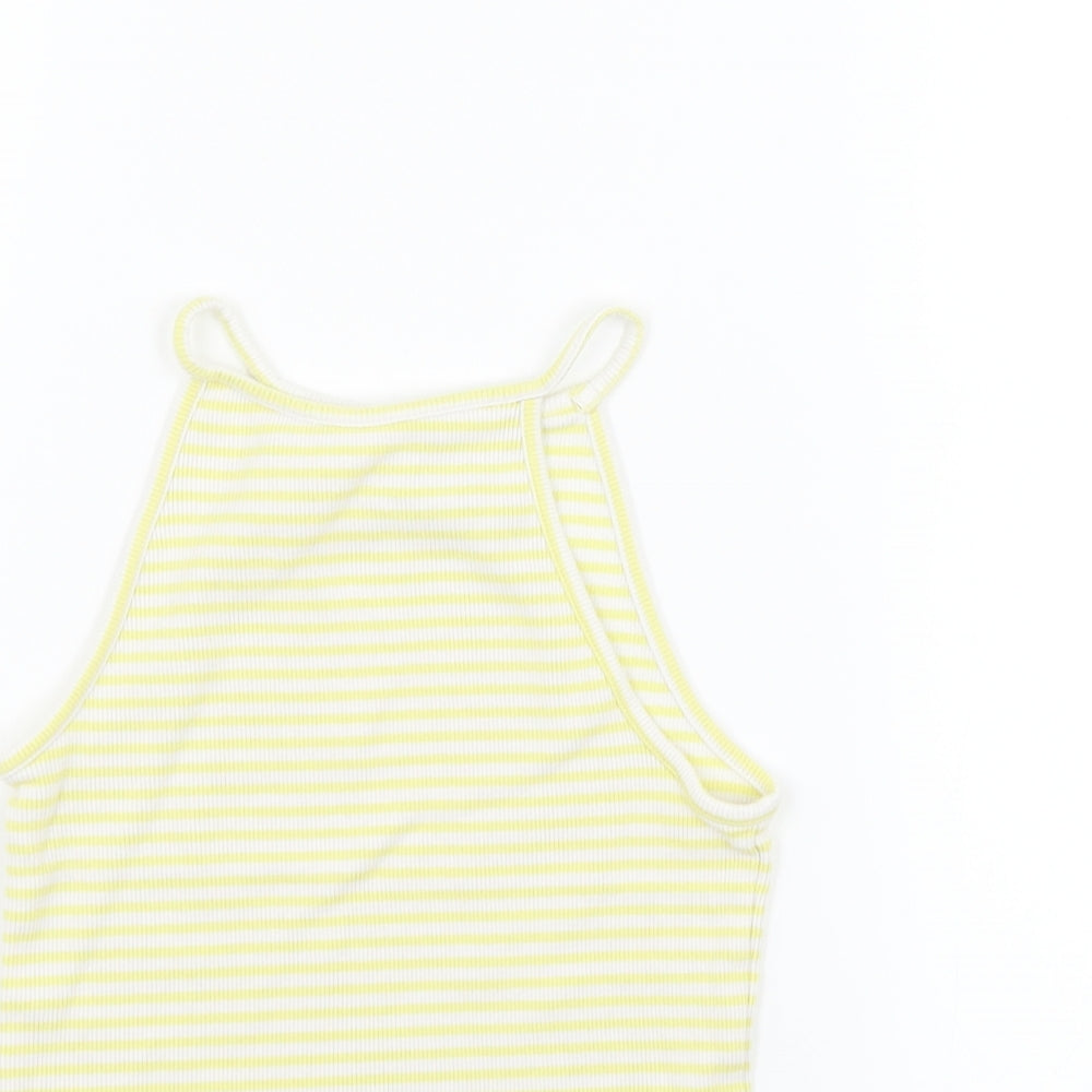 F&F Girls Yellow Striped  Basic Tank Size 11-12 Years