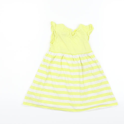 BHS Girls Yellow Striped  Fit & Flare  Size 18-24 Months