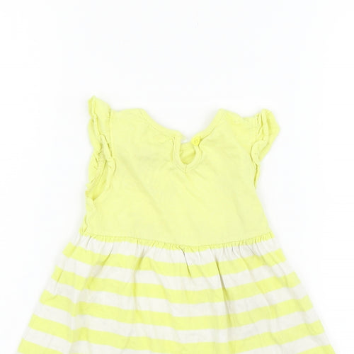 BHS Girls Yellow Striped  Fit & Flare  Size 18-24 Months