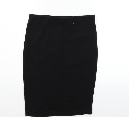 Front view of Primark women’s black flare skirt, size UK 14