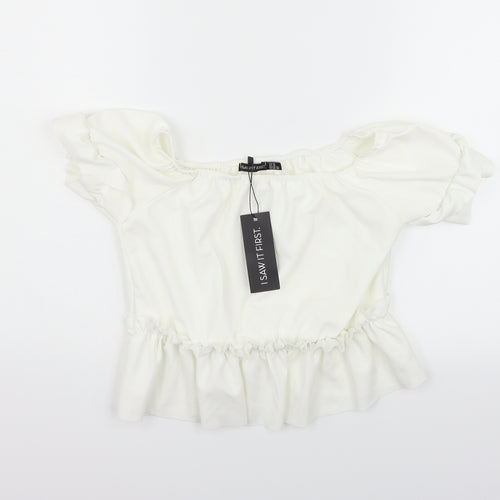 I SAW IT FIRST Womens Silver   Basic Blouse Size 14