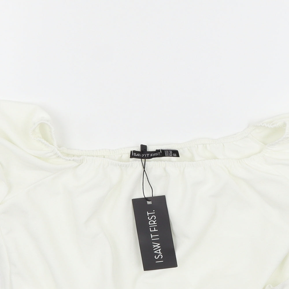 I SAW IT FIRST Womens Silver   Basic Blouse Size 14