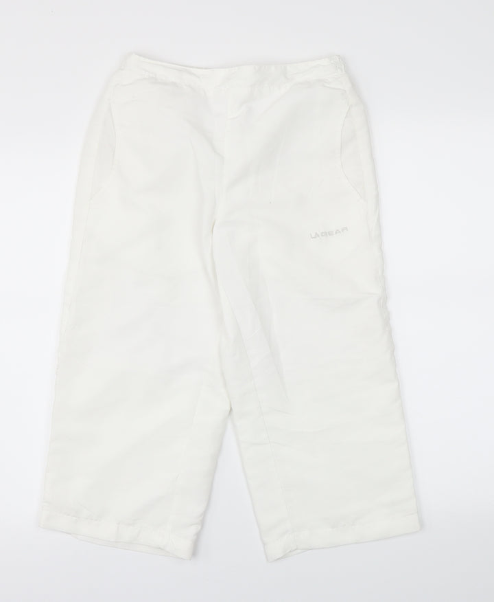 LA Gear Womens White Cropped Trousers Size 10 L20 in - Stretch waistband