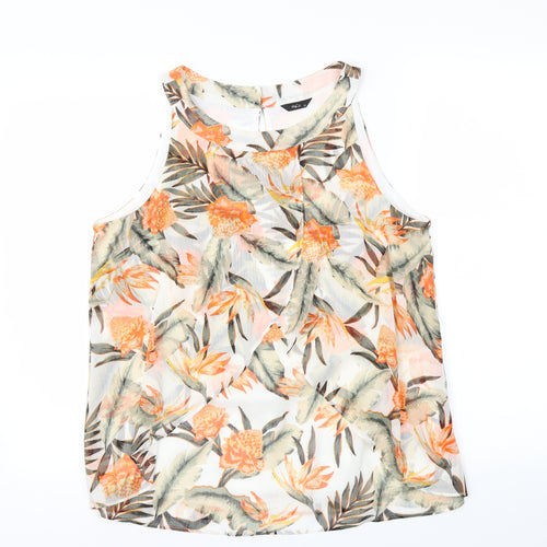 M&Co Womens Multicoloured Floral  Basic T-Shirt Size 12