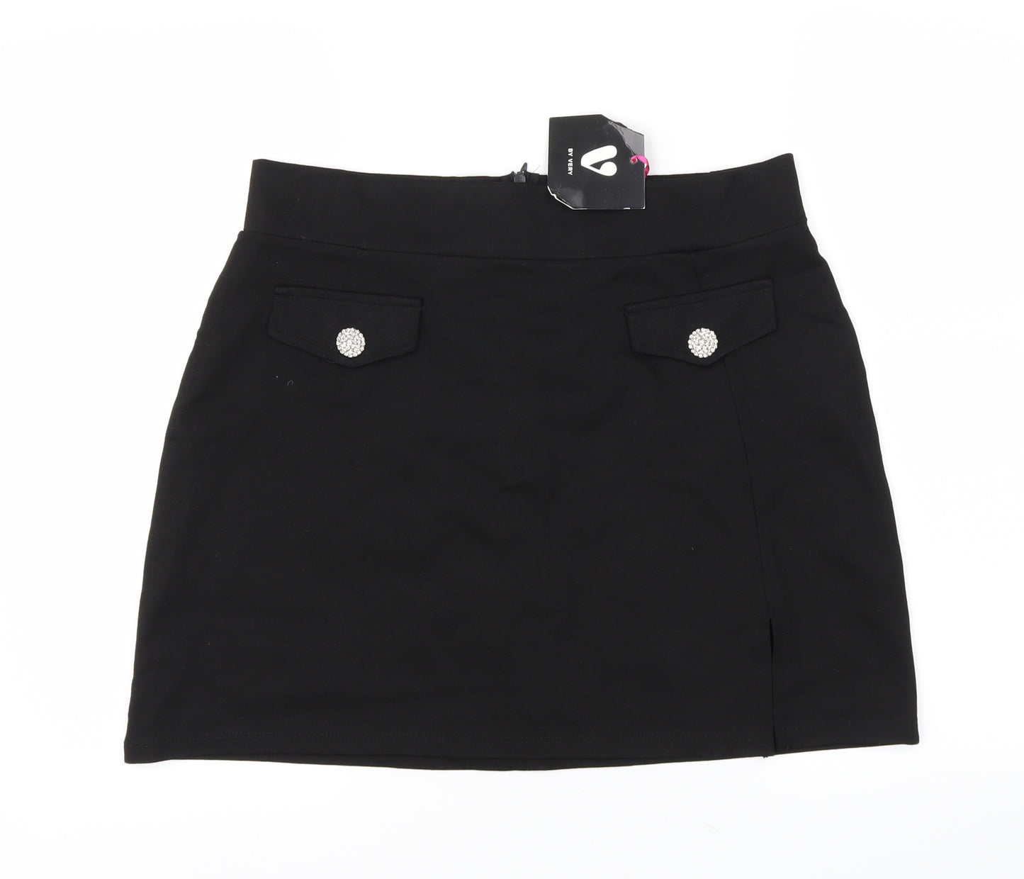 very  Womens Black   A-Line Skirt Size 14  - Stretch waistband