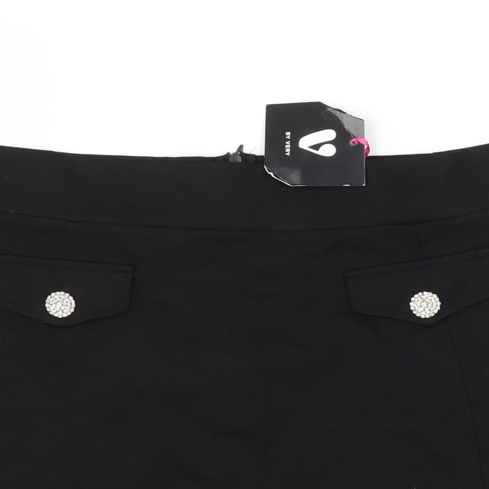 very  Womens Black   A-Line Skirt Size 14  - Stretch waistband