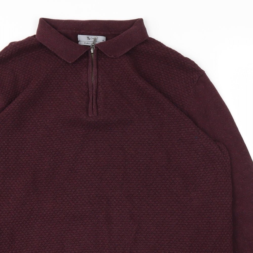 TU Mens Red   Pullover Sweatshirt Size M