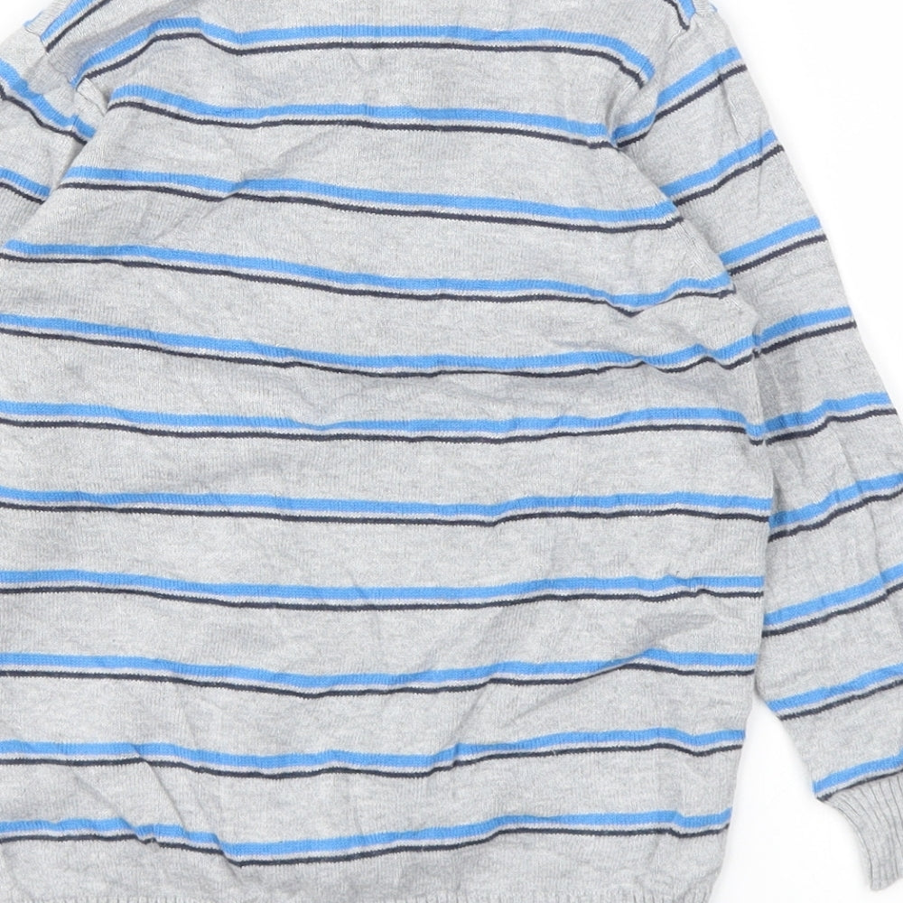 George Boys Grey Striped  Pullover Jumper Size 4-5 Years