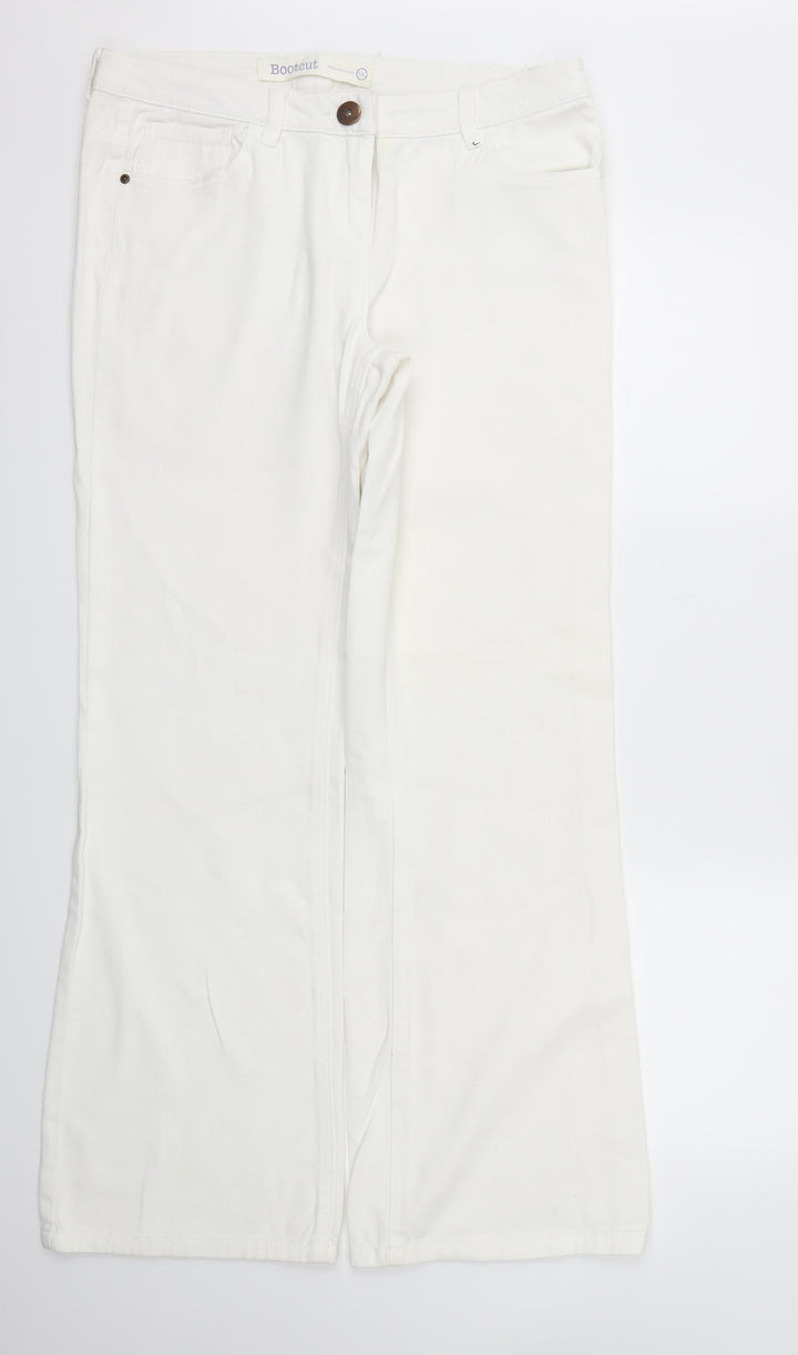 Next Womens White Straight Jeans Size 14 L32 in