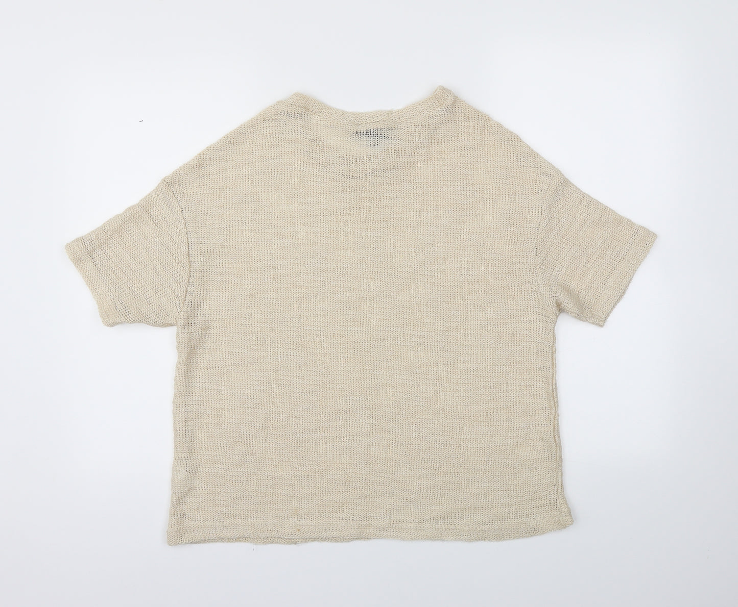 Topshop Womens Beige   Basic T-Shirt Size 10