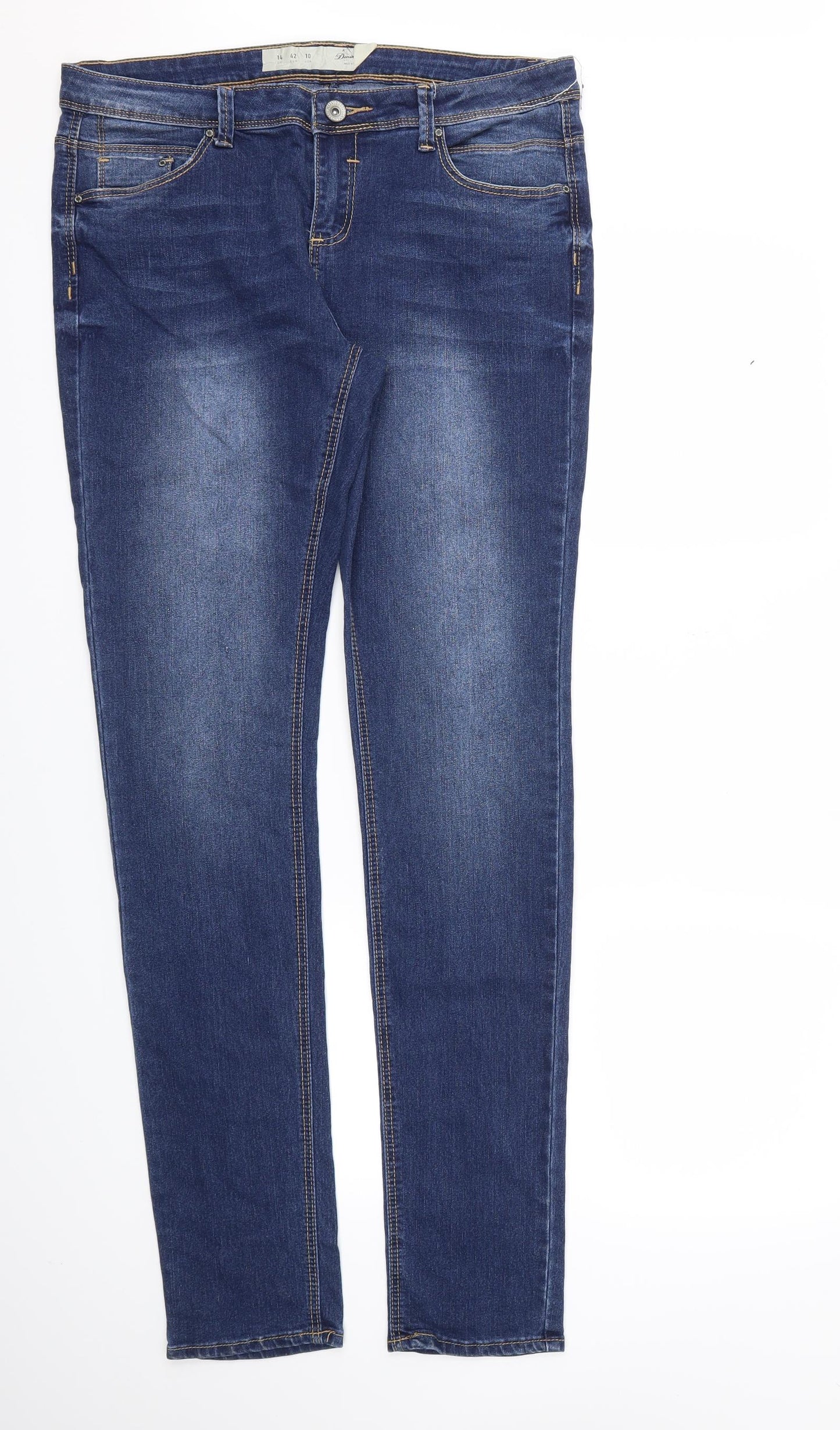 DENIM &CO  Womens Blue   Straight Jeans Size 14 L34 in