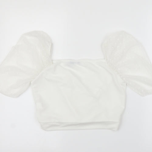 Boohoo Womens White   Cropped Blouse Size 12