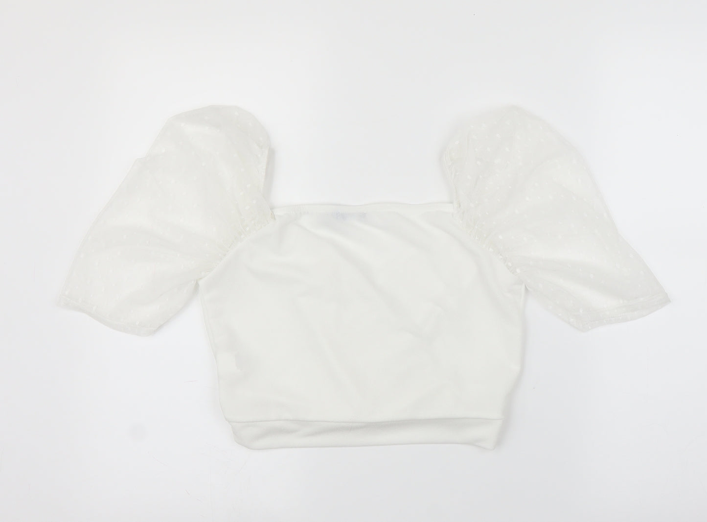 Boohoo Womens White   Cropped Blouse Size 12