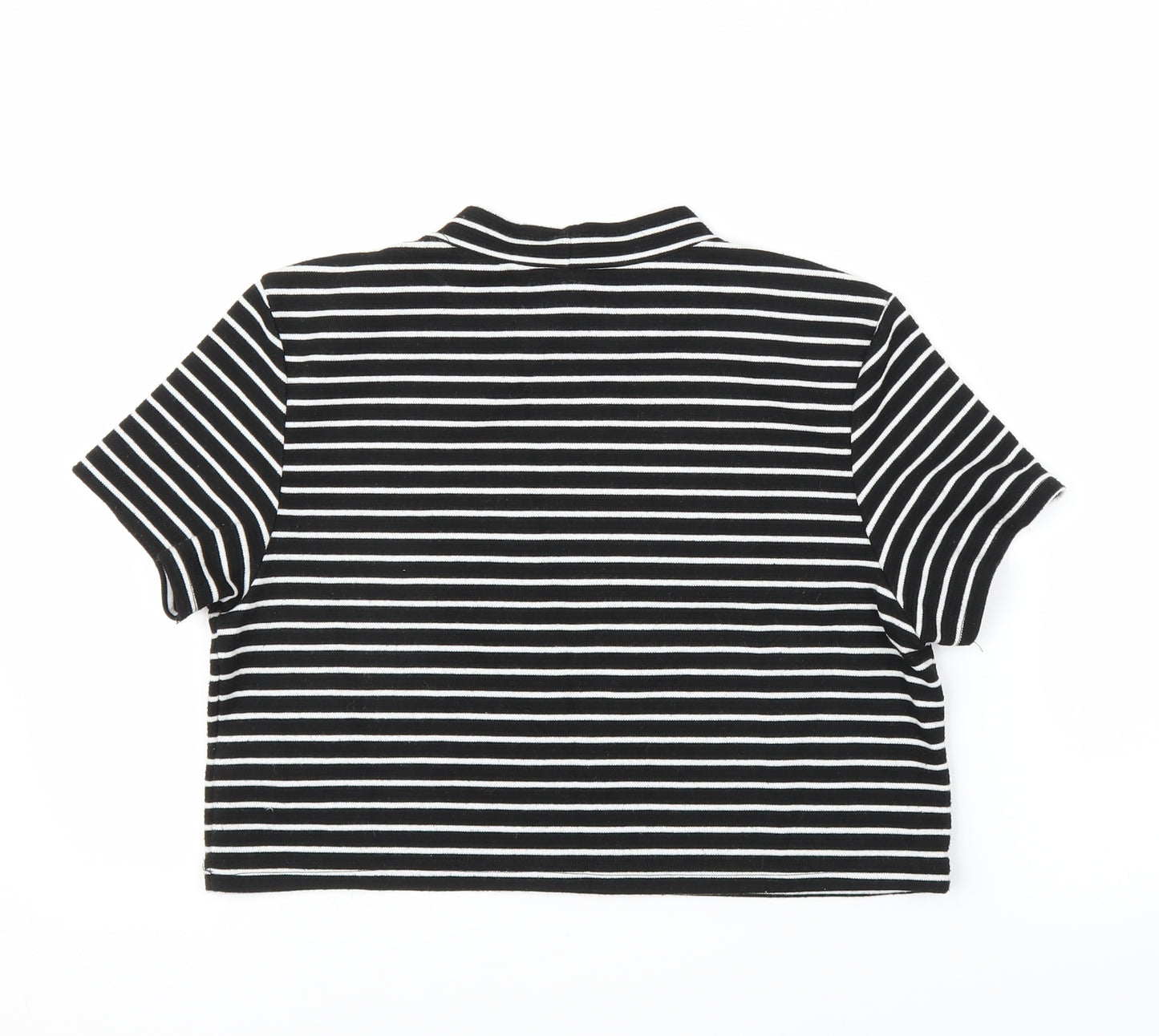 H&M Womens Black Striped  Cropped Blouse Size S