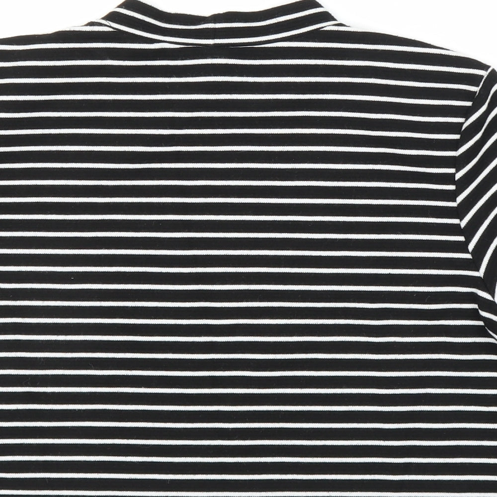 H&M Womens Black Striped  Cropped Blouse Size S