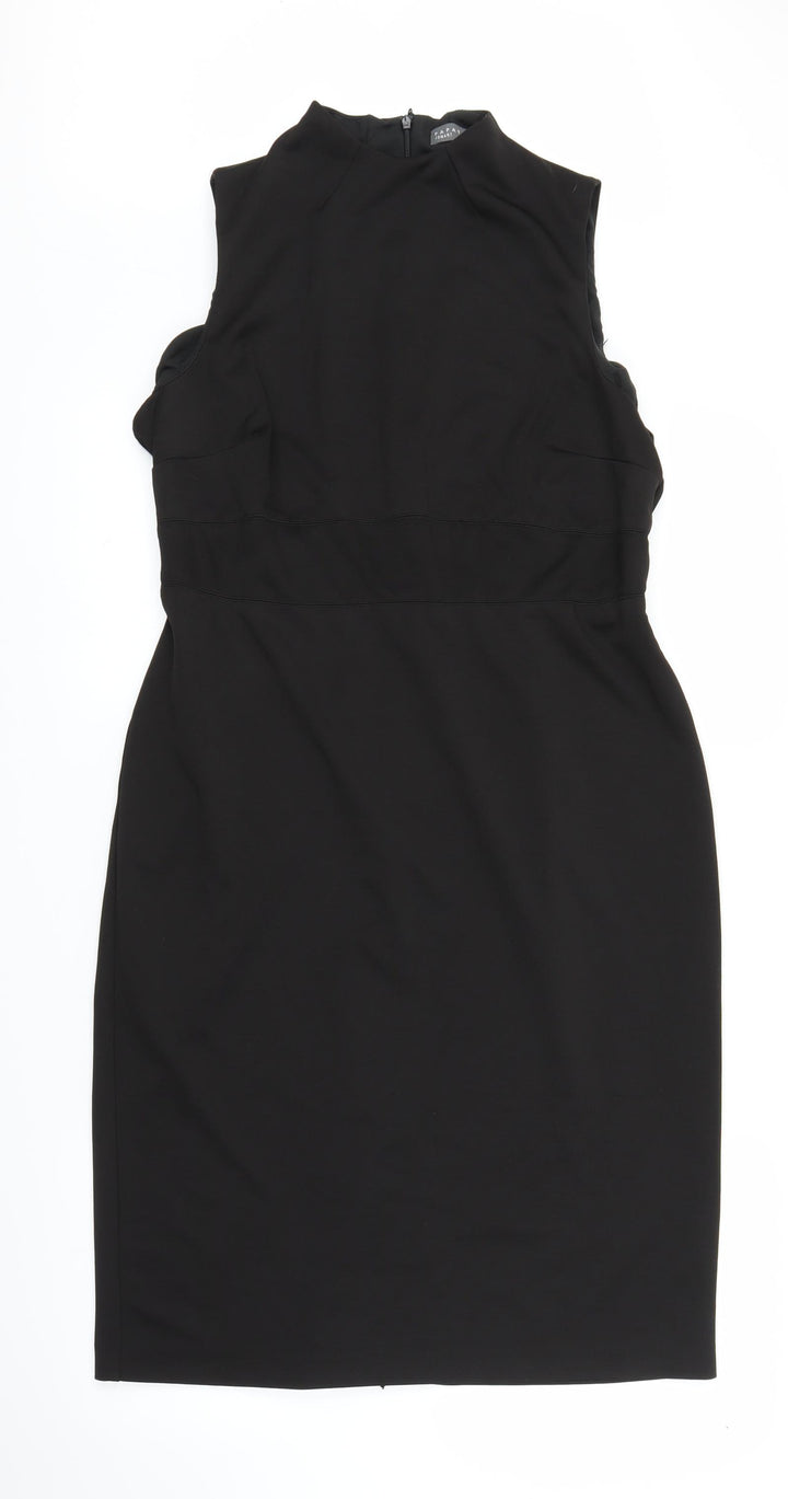 Papaya Womens Black Sheath Size 14