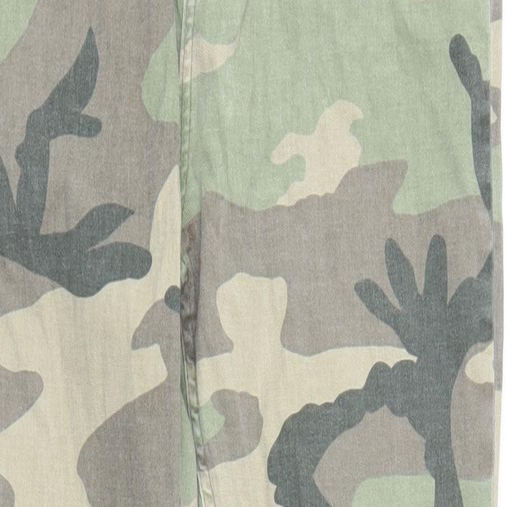 Very Womens Green Camouflage Denim Skinny Jeans Size 14 L25 in