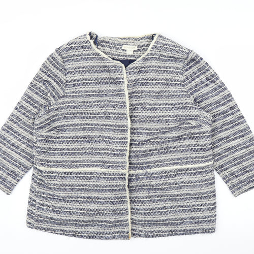 Monsoon Womens Blue Striped  Jacket  Size 20  - Chanel jacket