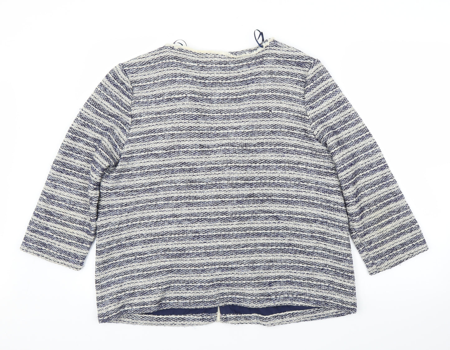 Monsoon Womens Blue Striped  Jacket  Size 20  - Chanel jacket