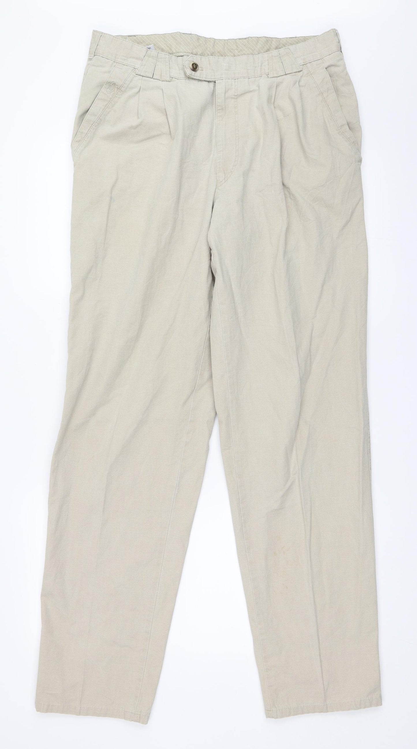 Meyer Mens Beige   Trousers  Size 34 in L34 in
