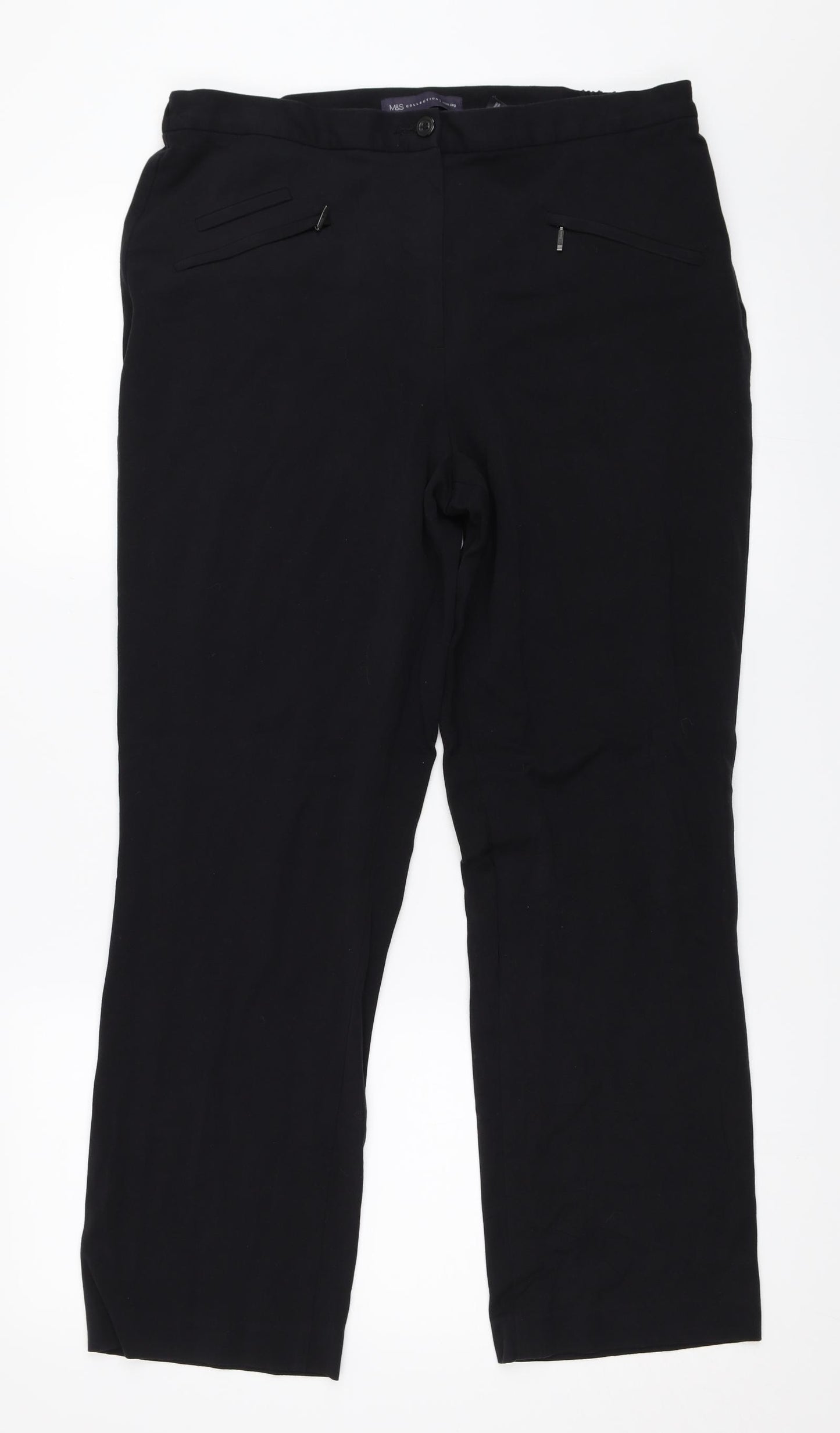 Marks and Spencer Womens Black   Trousers  Size 12 L27.5 in