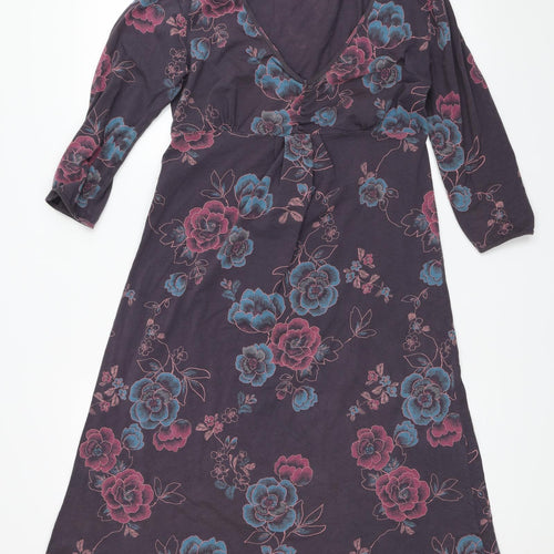 White Stuff Womens Grey Floral  Fit & Flare  Size 12