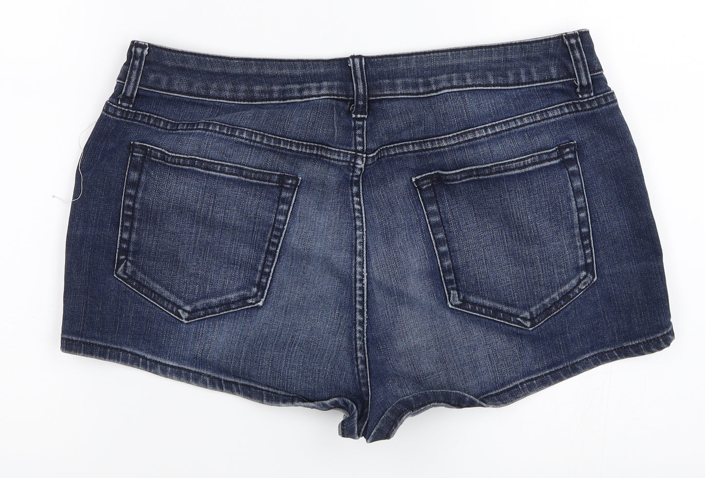 Topshop Womens Blue  Denim Hot Pants Shorts Size 34 in