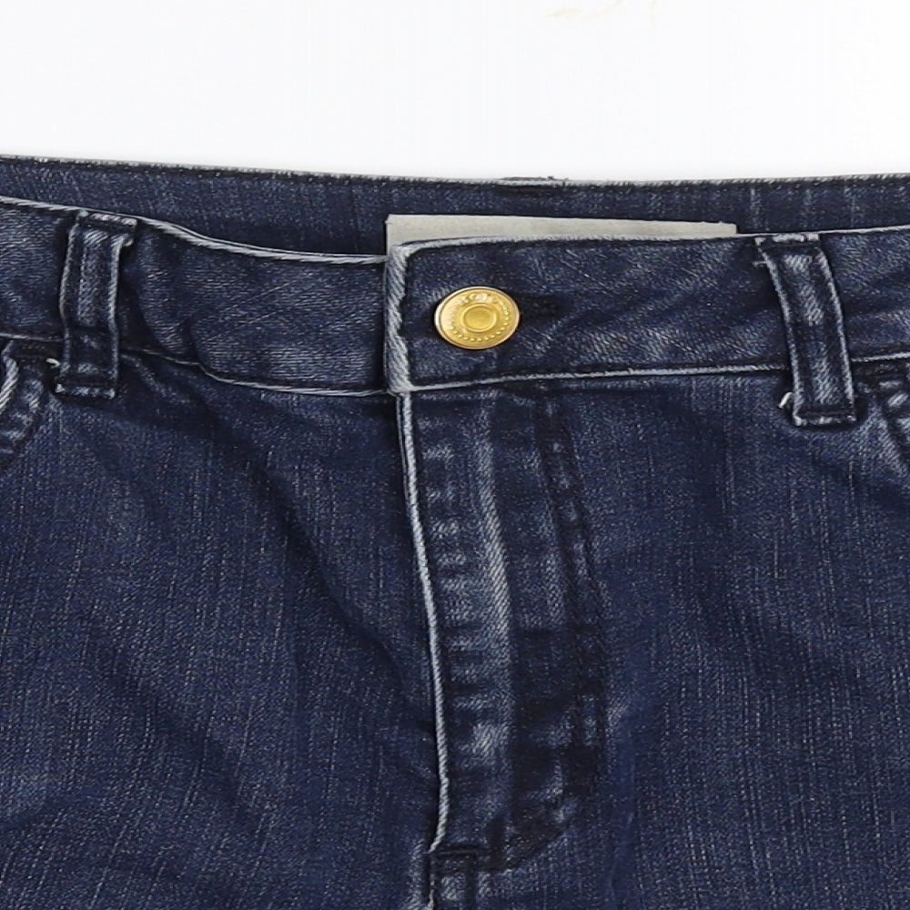 Topshop Womens Blue  Denim Hot Pants Shorts Size 34 in