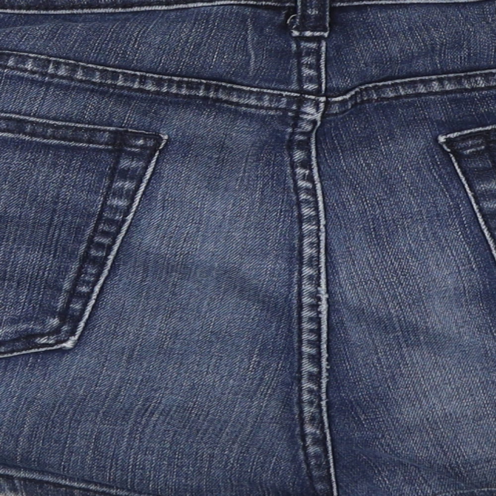 Topshop Womens Blue  Denim Hot Pants Shorts Size 34 in
