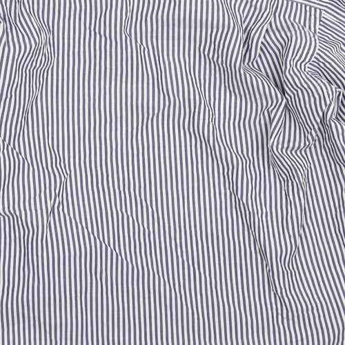 Tessitura Monti Spa Mens Blue Striped   Button-Up Size M