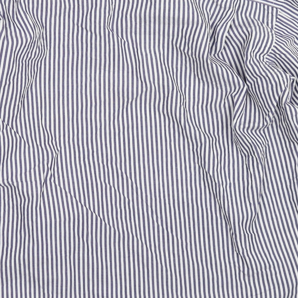 Tessitura Monti Spa Mens Blue Striped   Button-Up Size M