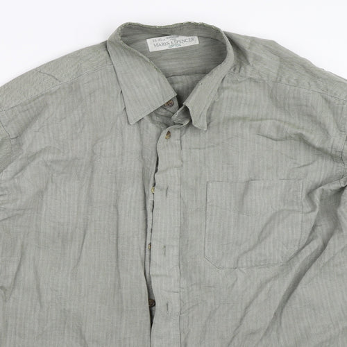 NEXT Mens Green    Button-Up Size 15.5