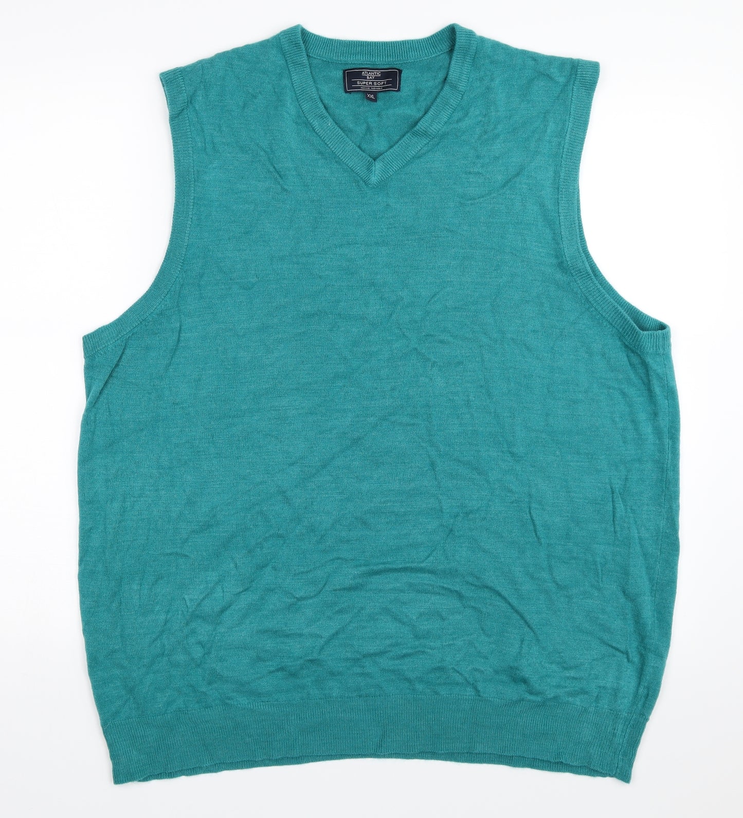 Atlantic Bay Mens Blue   Vest Jumper Size 2XL