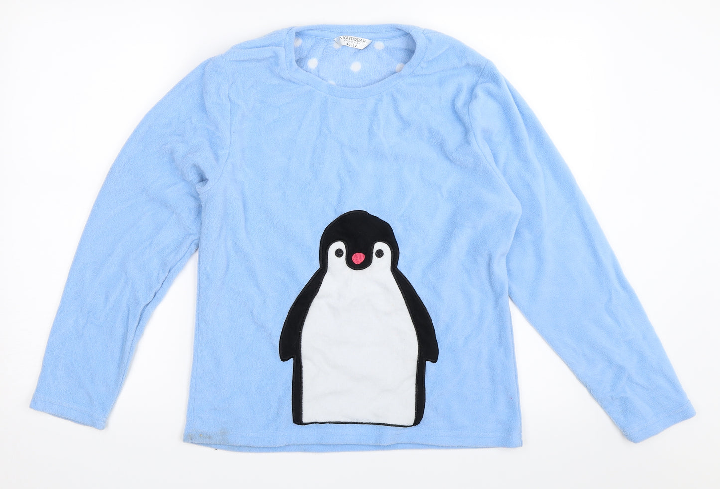 Preworn Womens Blue Solid  Top Pyjama Top Size 10  - penguin