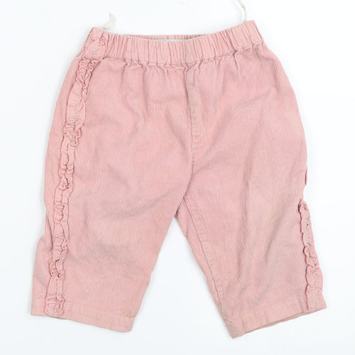 Baby Bebe Girls Pink  Corduroy Capri Trousers Size 12 Months