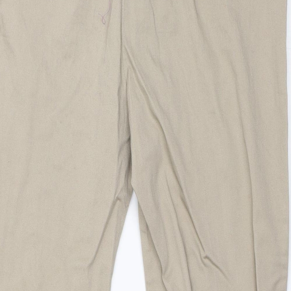 M&Co Womens Beige   Cropped Trousers Size 10 L23 in