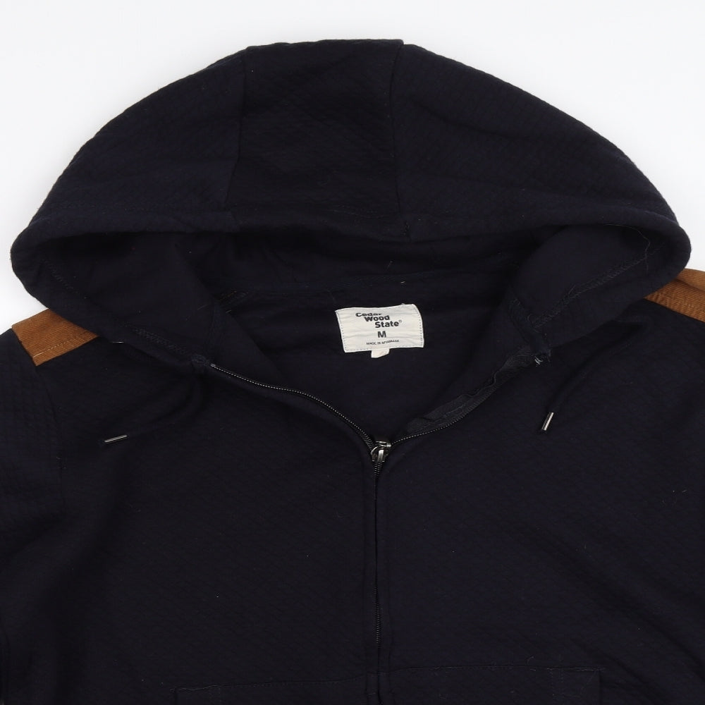 Cedar Wood State Mens Blue   Full Zip Hoodie Size M