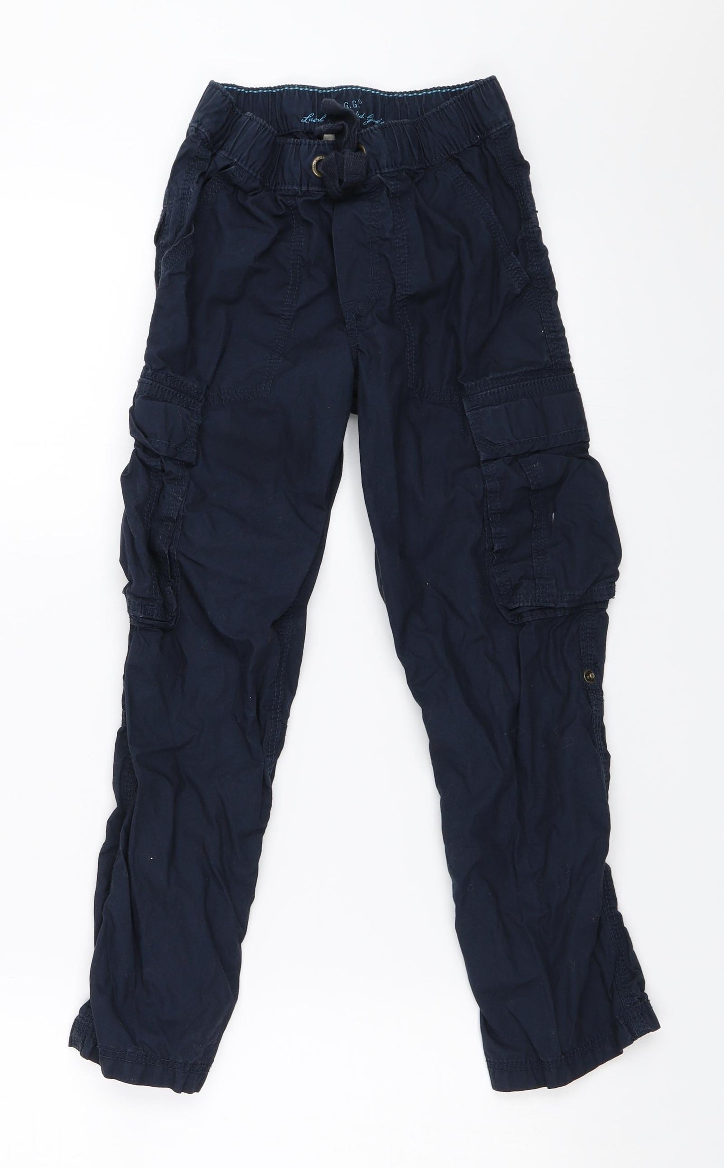 H&M Boys Blue   Cargo Trousers Size 7-8 Years