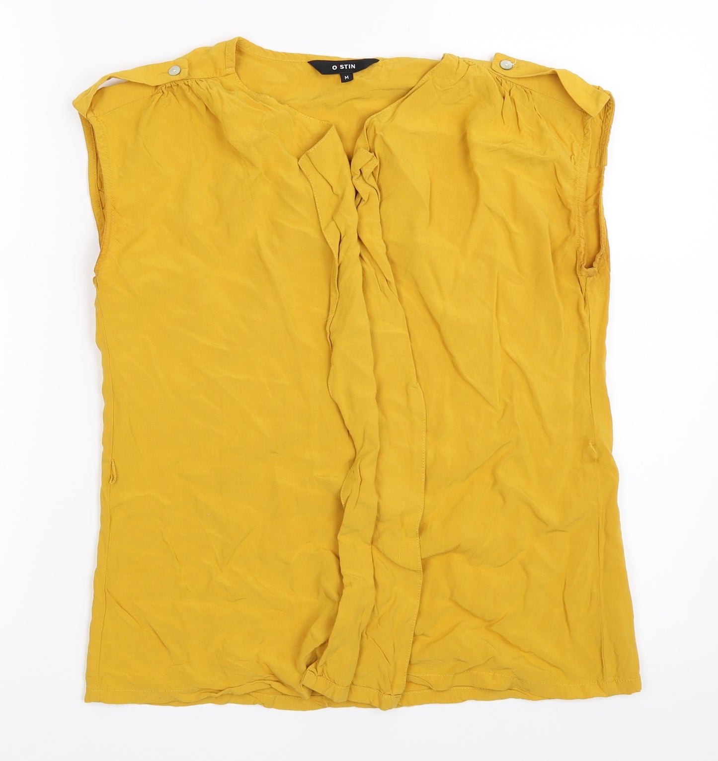 O STIN Womens Yellow   Basic Blouse Size M