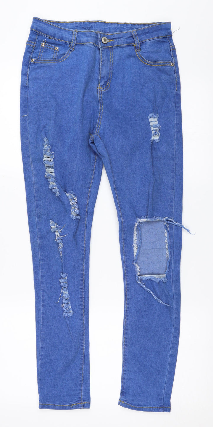 Preworn Womens Blue  Denim Skinny Jeans Size 27 in L27 in